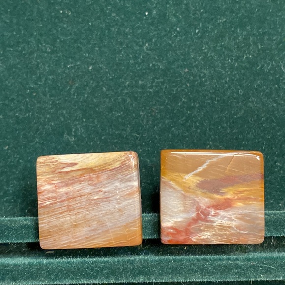 Vintage Natural Agate Cuff Links - Picture 11 of 16